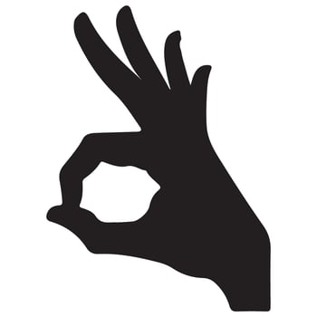 Hand Gesture Meaning OK Silhouette Illustration for Approval vector