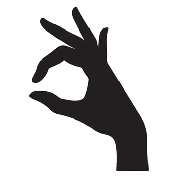 Hand gesture silhouette showing something small a illustration vector