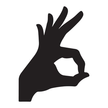 Elegant Hand Gesture Design Achieving Excellence and Superior Approval Concept vector