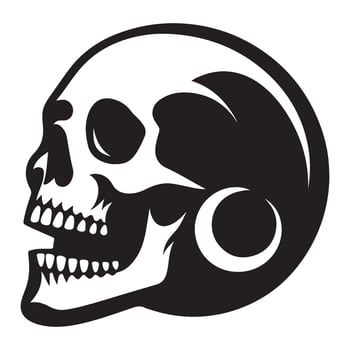 Side Profile Skull Tattoo Illustration for Graphic Design Art vector