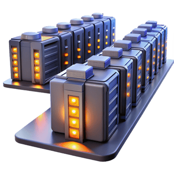 wonderful contemporary dramatic vintage A giant server farm humming with activity, rows of blinking lights stretching into the distance, industrial style, low-key lighting professional professional png