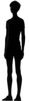 A silhouette of a man in a hat and shorts png