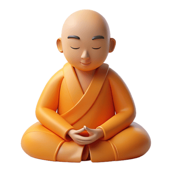 extraordinary traditional extraordinary creative A serene monk meditating, soft, diffused lighting, minimalist style original exclusive png