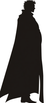 A silhouette of a man in a cape png