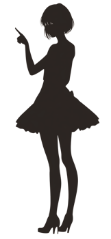 Silhouette of a girl pointing png