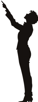 Silhouette of a person reaching upwards. png