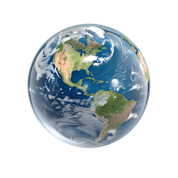 The earth is shown in a transparent background png