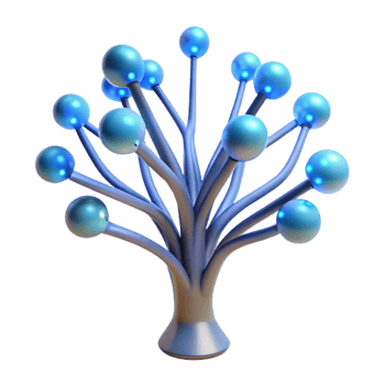 vibrant classic beautiful classic A bioluminescent tree with branches made of fiber optic cables, gently swaying in a breeze, illuminated by its own internal light premium high quality png