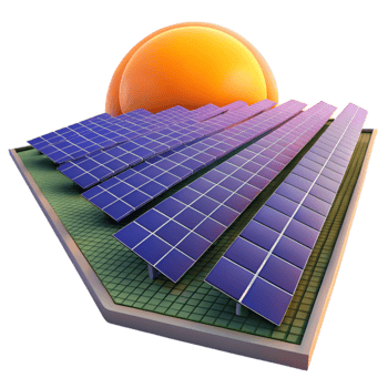 wonderful classic vibrant rustic A field of solar panels stretching as far as the eye can see, reflecting a vibrant sunset, in a realistic style genuine premium png