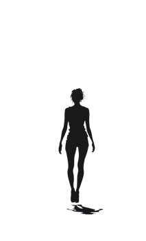 Dark silhouette of a woman scuba diving underwater png