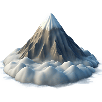 beautiful traditional magnificent modern A majestic snow-capped mountain peak piercing through a sea of clouds, aerial perspective, crisp, clear light, dramatic composition authentic professional png
