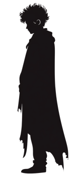 A silhouette of a man in a cape png