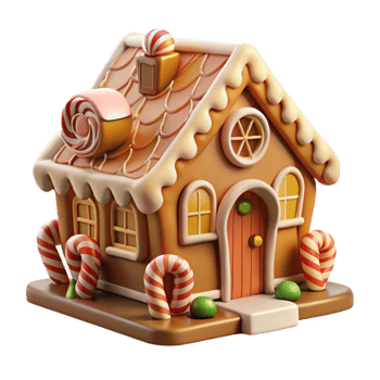 extraordinary abstract stunning minimalist A whimsical gingerbread house, intricate icing details and candy decorations, warm and inviting lighting, fairytale style high quality exclusive png