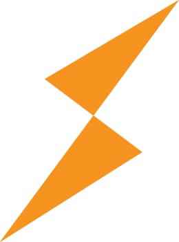 A lightning bolt with an orange arrow vector