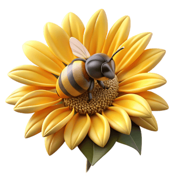 vibrant classic wonderful modern A close-up of a bee collecting pollen from a sunflower, intricate details, macro photography style, warm sunlight detailed original png
