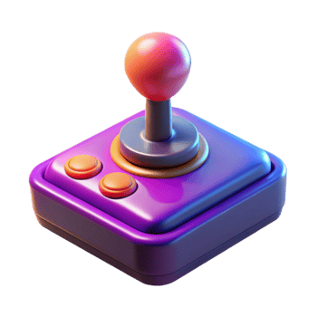 magnificent abstract impressive creative A low-poly render of a retro gaming console with a glowing joystick, vibrant 8-bit color palette, synthwave style 4K exclusive png
