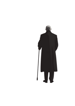 An illustration of a man in a coat and hat png