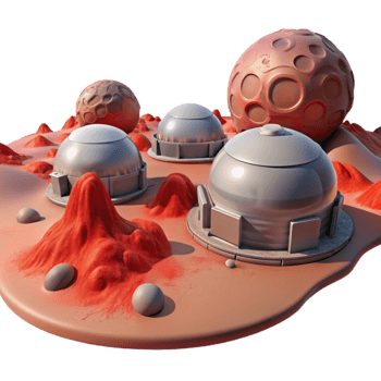 stunning vintage extraordinary abstract A desolate, terraformed Mars colony, red dust swirling in the wind, harsh sunlight and long shadows, photorealistic, professional genuine png