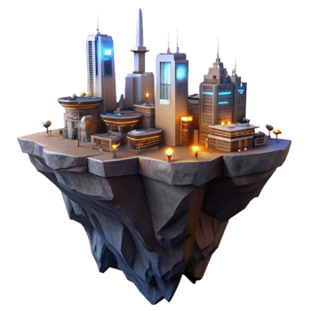 wonderful classic impressive abstract A futuristic cityscape built into the side of a giant cliff face, glowing windows and flying vehicles, twilight lighting, cinematic, detailed authentic png