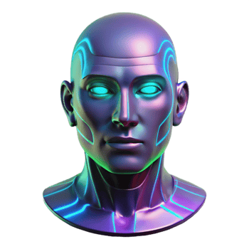 beautiful artistic dramatic classic A holographic projection of a human face, glitching and distorting in a darkened room, illuminated by flickering neon signs. Dark, atmospheric lighting.... png