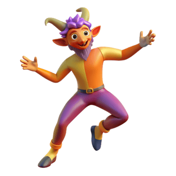 vibrant modern impressive classic A playful satyr dancing in a sunlit glade, vibrant colors, whimsical, Boris Vallejo style original premium png
