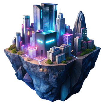 beautiful minimalist stunning minimalist A futuristic cityscape built into the side of a giant cliff face, illuminated by holographic advertisements, vibrant neon lighting, anime style genuine... png
