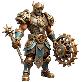 serene creative dramatic vintage A steampunk warrior in full armor, intricate gears and weaponry, dramatic spotlighting, fantasy art style, exclusive high quality png