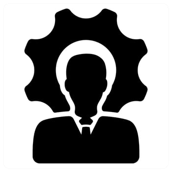 Employee Management icon concept in black color vector