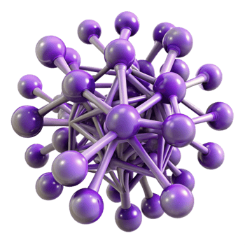 beautiful vintage wonderful modern A complex network of branching, crystalline structures in shades of amethyst purple, with a soft, internal glow, in a bio-art style high resolution premium png