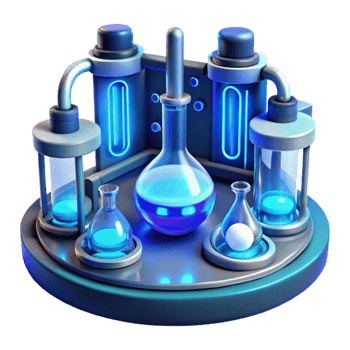 dramatic artistic stunning traditional A futuristic laboratory filled with bubbling test tubes and holographic displays, bathed in cool blue light, sci-fi style 4K authentic png