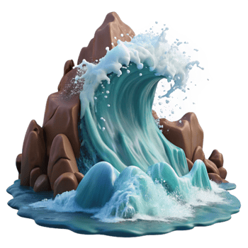 magnificent rustic wonderful vintage A giant wave crashing against a rocky shore, dramatic lighting, dynamic splash, realistic ocean scene premium high quality png