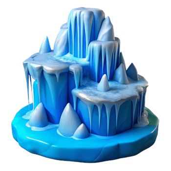 serene rustic serene vintage A frozen waterfall, intricate ice formations, blue and white hues, winter landscape photography detailed 4K png