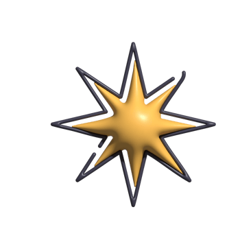 3D Star Bright Star Symbol, Celestial Body, and Cosmic Energy Design png