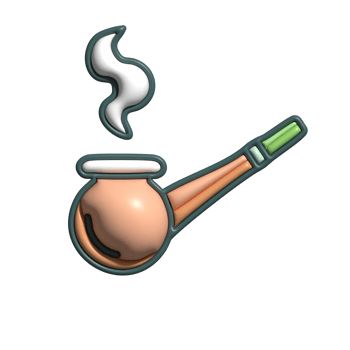 Modern 3D Pipe with Smoke Calming, Traditional Smoking Design png