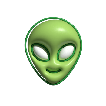 Smiling Green Alien Face Icon png