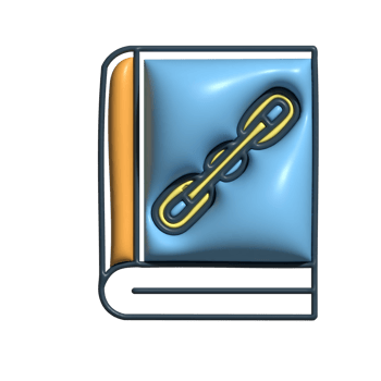 Blue Book with Chain Link Icon png