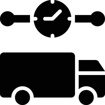 Lead Time, Delivery, Delivery Time Glyph Solid Icon vector