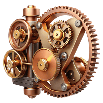 extraordinary minimalist vibrant minimalist An intricate clockwork mechanism, gears and springs, brass and copper tones, steampunk, intricate, mechanical genuine professional png