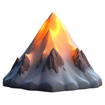 beautiful artistic vibrant traditional A snow covered mountain peak at sunrise, alpine glow illuminating the slopes, dramatic lighting, photorealistic, detailed high quality png