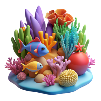 impressive creative serene traditional A vibrant coral reef teeming with colorful fish and marine life, underwater photography style, bright and colorful, premium professional png