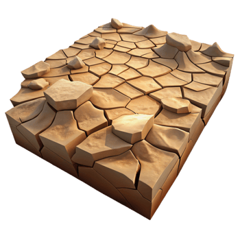 elegant modern impressive contemporary A cracked desert floor during a drought, harsh sunlight, dry and barren, photorealistic, professional original png