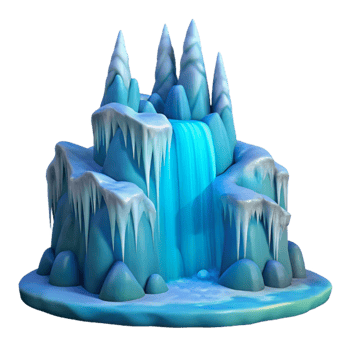 magnificent classic stunning creative A frozen waterfall in winter, intricate ice formations, cool blue tones, photorealistic, authentic premium png