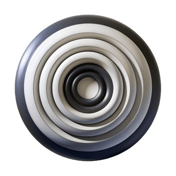 extraordinary creative extraordinary modern A series of concentric circles in contrasting shades of black and white, illuminated by a stark, high-contrast light, rendered in a bold, Op Art style... png