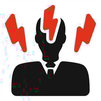 Angry Boss icon concept in red color vector