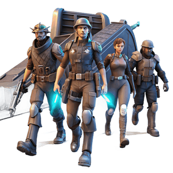 dramatic modern wonderful rustic A group of space pirates, clad in tattered leather and wielding laser pistols, boarding a derelict spaceship, illuminated by flickering emergency lights and the... png