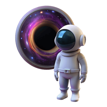 impressive traditional vibrant vintage A lone astronaut, wearing a sleek, white spacesuit, gazing at a colossal black hole swirling with vibrant colors, lit by the distant glow of a nebula... png