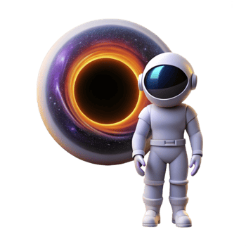 serene creative vibrant abstract A lone astronaut, wearing a sleek, white spacesuit, gazing at a colossal black hole swirling with vibrant colors, lit by the distant glow of a nebula original... png