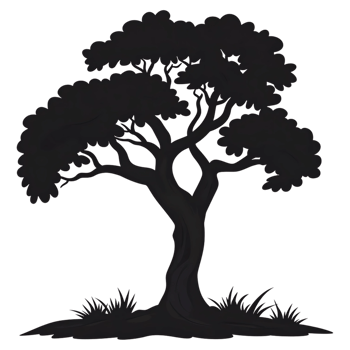 A black tree with leaves on it png