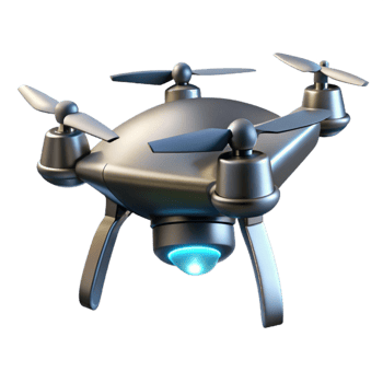 wonderful minimalist impressive modern A solitary drone hovering in the air, spotlight shining on its metallic body, futuristic design, minimalist style original 4K png