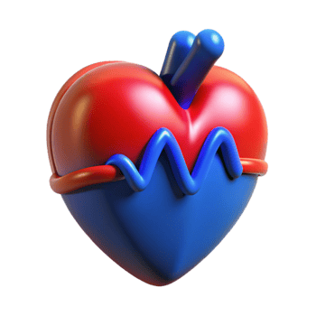 wonderful vintage elegant minimalist A digital representation of a human heart beating, glowing red and blue, medical illustration style, dark background lighting high resolution high resolution png